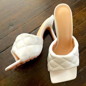 Open Toe Quilted Heels